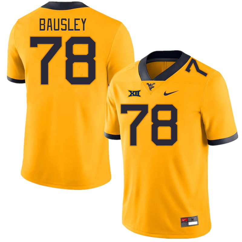 Men #78 Xavier Bausley West Virginia Mountaineers College Football Jerseys Stitched Sale-Gold